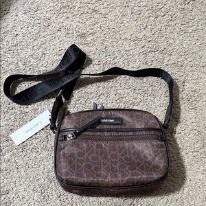 Calvin Klein Monogram Brown Messenger Bag